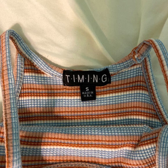 a’gaci High Neck Mauve Striped Tank Top - Picture 3 of 3